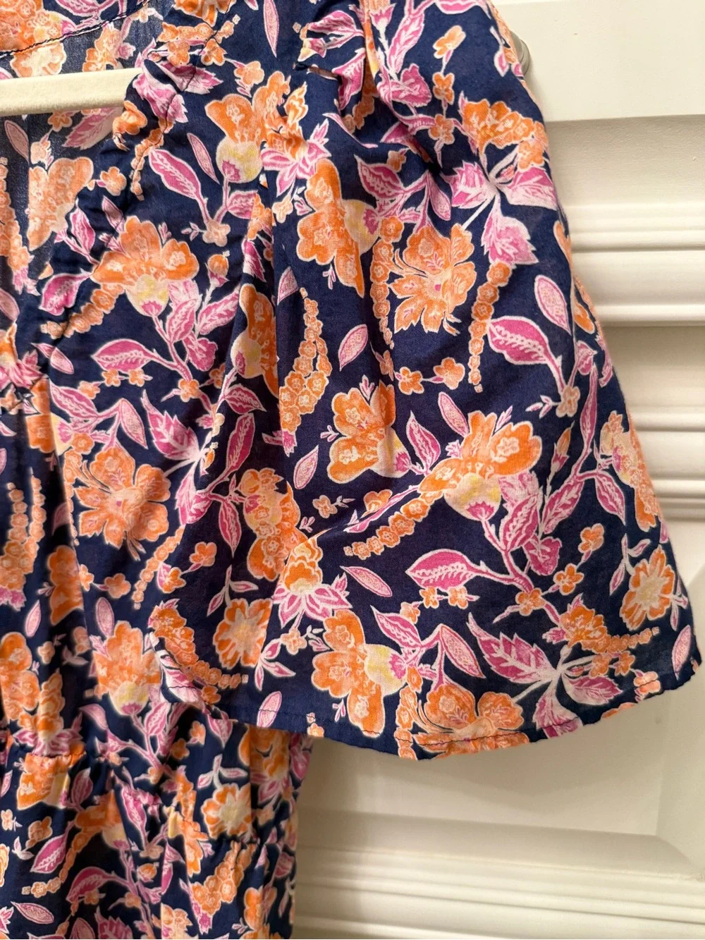 J. Crew Navy Mini Dress with Peach, Navy & Pink Floral